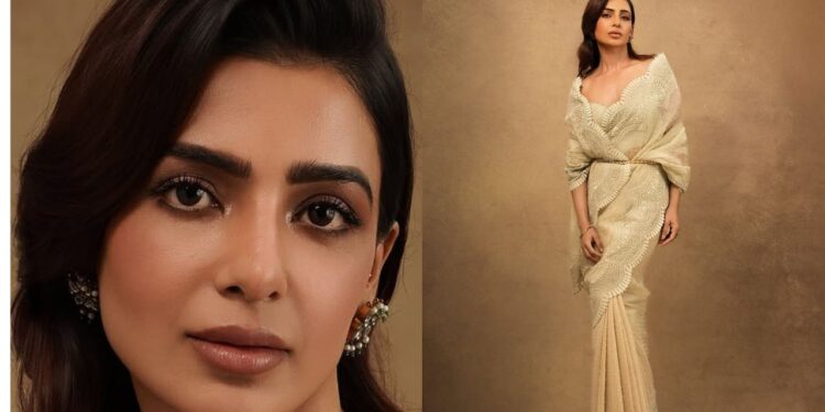Samantha:”చీరలోనూ చందమామలా.. సన్నజాజి తీగలా సమంత ✨🌼”