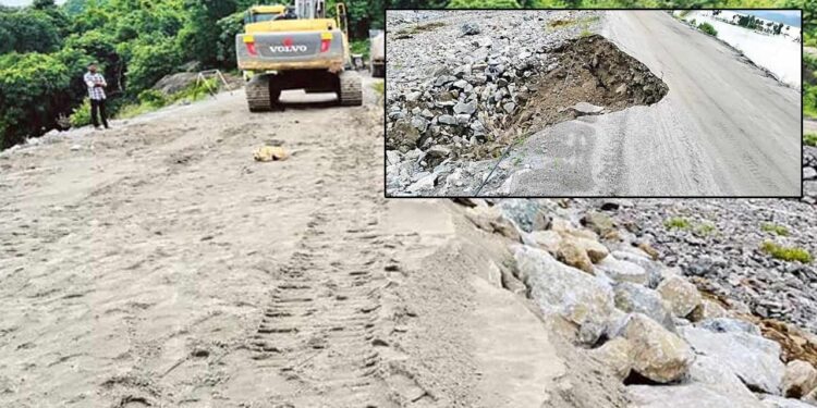 Polavaram : పోలవరం ప్రాజెక్టు దగ్గర కుంగిన మట్టి