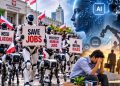 #AI, #ArtificialIntelligence, #AIJobs, #FutureOfJobs, #Automation, #RobotProtest, #AIRegulation, #Technology, #FutureOfWork, #Employment, #DigitalWorld, #AIImpact, #Robots, #Jobs, #HumanFuture, #TechnologyNews